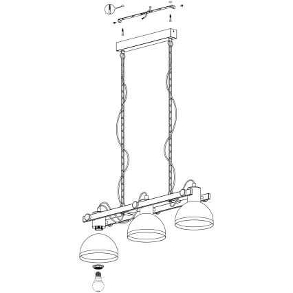 Eglo - Żyrandol na łańcuchu 3xE27/28W/230V