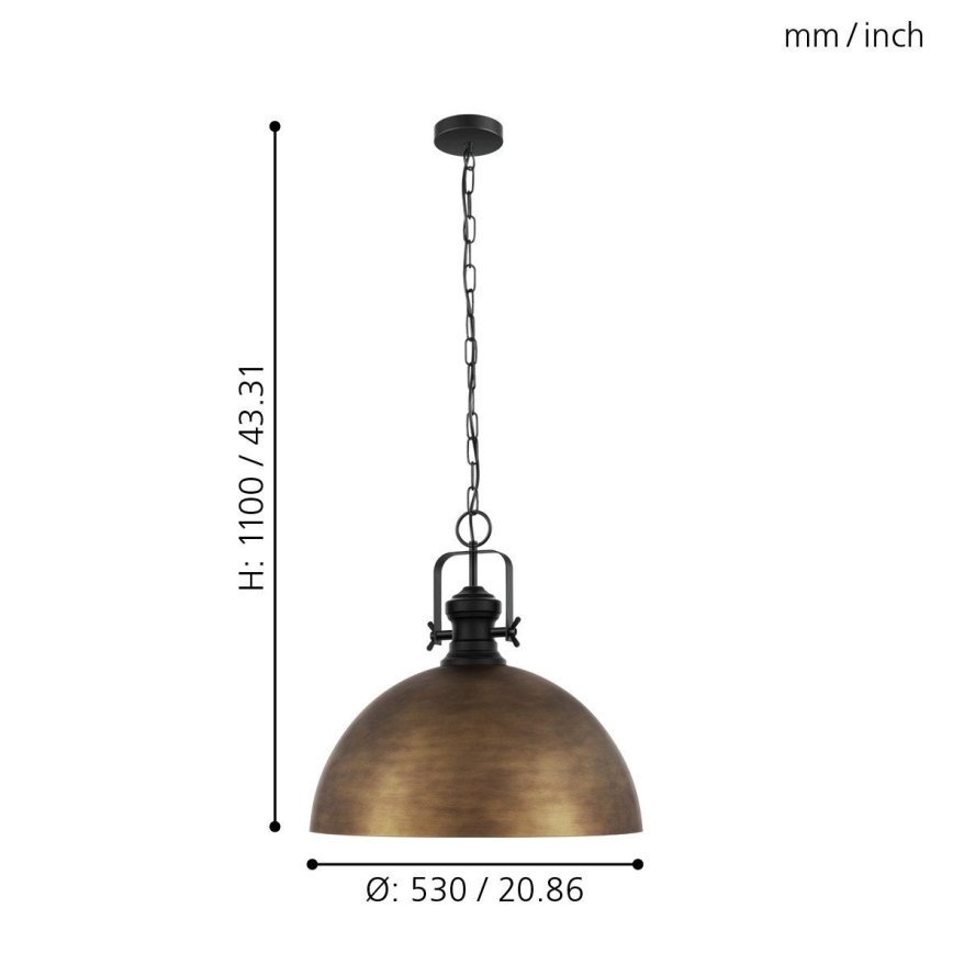 Eglo 43214 - Żyrandol na łańcuchu COMBWICH 1xE27/60W/230V