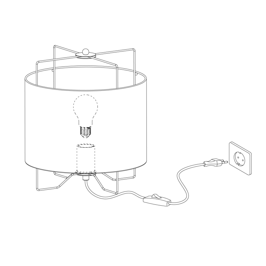 Eglo 43293 - Lampa stołowa BRIDEKIRK 1xE27/40W/230V