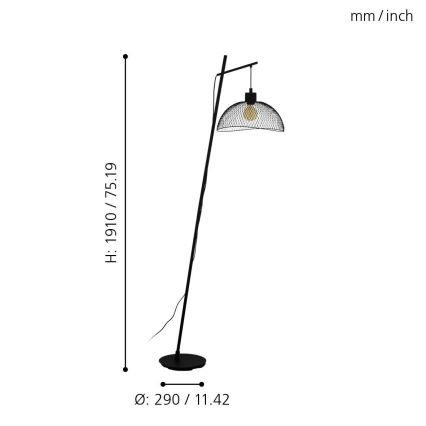 Eglo - Lampa podłogowa 1xE27/60W/230V