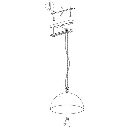Eglo 43396 - Lampa wisząca na przewodzie HODSOLL 1xE27/40W/230V