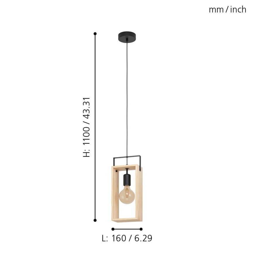 Eglo - Żyrandol na lince 1xE27/40W/230V