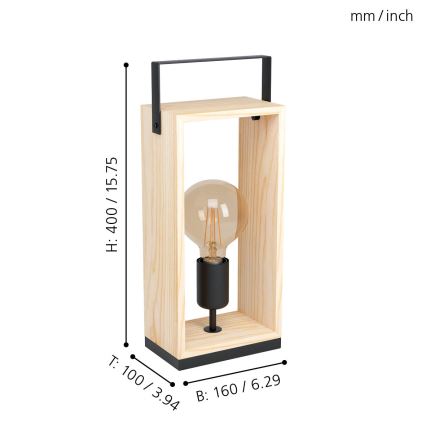 Eglo - Lampa stołowa 1xE27/40W/230V