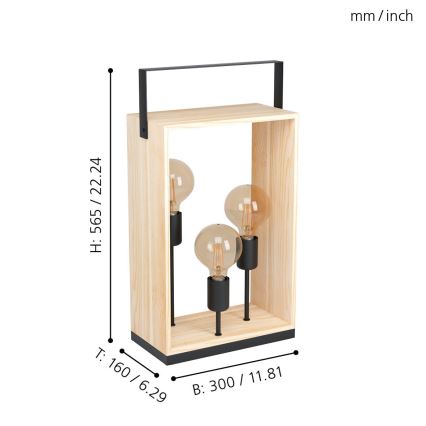 Eglo - Lampa stołowa 3xE27/40W/230V