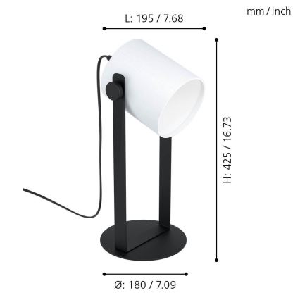 Eglo - Lampa stołowa 1xE27/28W/230V