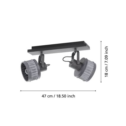 Eglo 43445 - Oprawa punktowa TURROCK 2xE27/28W/230V