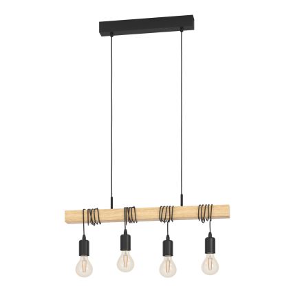 Eglo - Żyrandol na lince TOWNSHEND 4xE27/60W/230V - certyfikat FSC