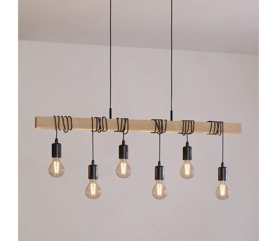 Eglo 43513 - Żyrandol na lince TOWNSHEND 6xE27/60W/230V - FSC certyfikowano