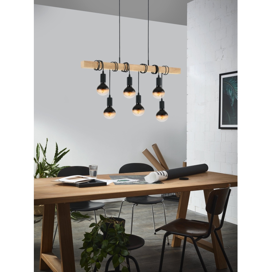 Eglo - Żyrandol na lince TOWNSHEND 6xE27/60W/230V