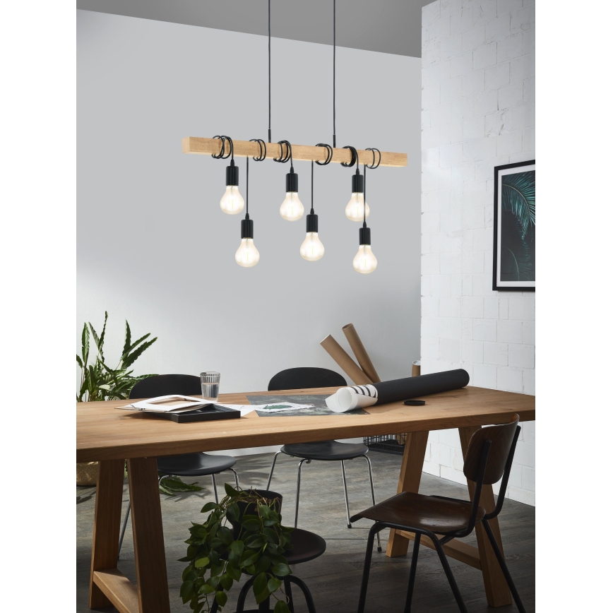 Eglo - Żyrandol na lince TOWNSHEND 6xE27/60W/230V