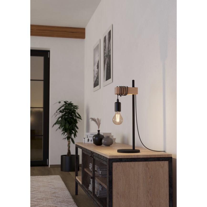 Eglo - Lampa stołowa TOWNSHEND 1xE27/10W/230V - certyfikat FSC