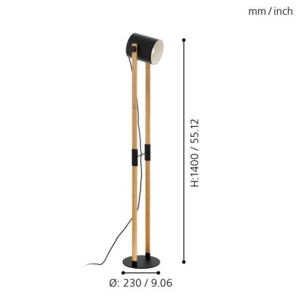 Eglo - Lampa stojąca 1xE27/28W/230V