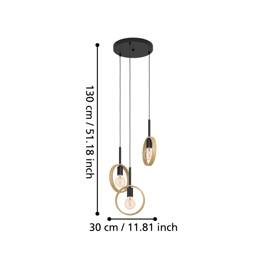 Eglo - Żyrandol na lince 3xE27/40W/230V