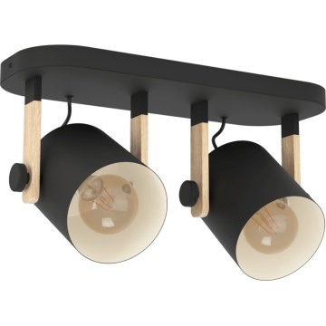 Eglo 43557 - Oprawa punktowa HORNWOOD 2xE27/28W/230V czarna