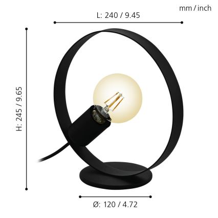 Eglo - Lampa stołowa 1xE27/40W/230V