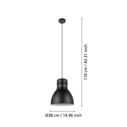Eglo - Żyrandol na lince 1xE27/60W/230V czarne