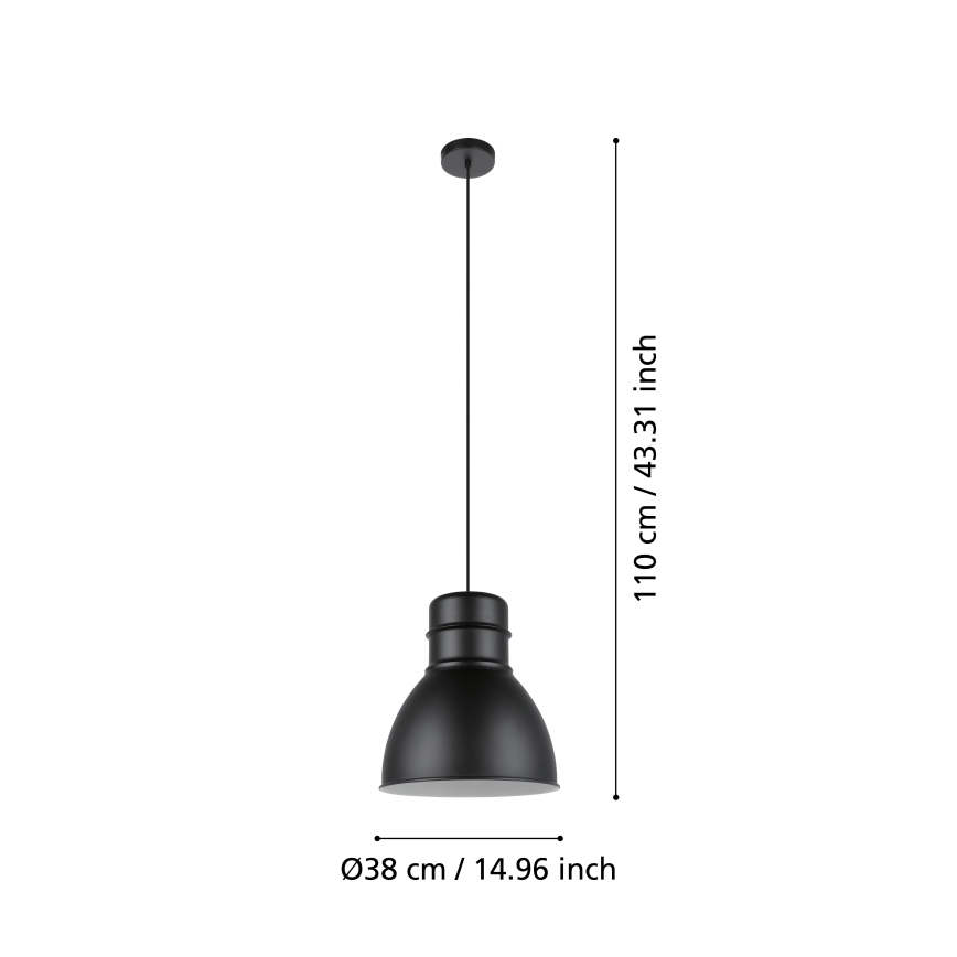 Eglo - Żyrandol na lince 1xE27/60W/230V czarne