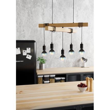 Eglo - Żyrandol na lince TOWNSHEND 5xE27/60W/230V