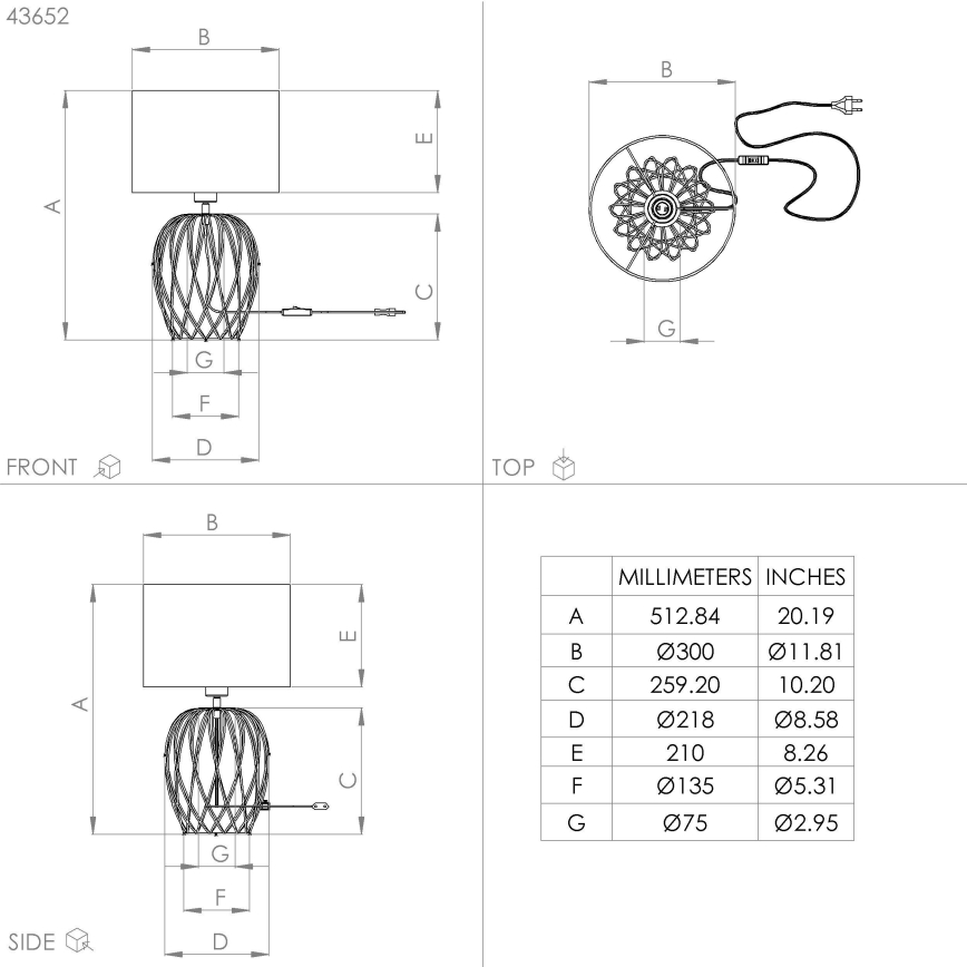 Eglo - Lampa stołowa 1xE27/40W/230V biały