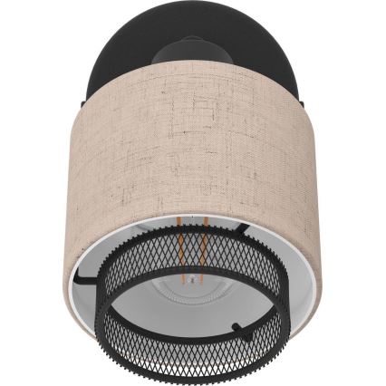 Eglo 43656 - Kinkiet punktowy ROSLEY 1xE14/40W/230V czarny/beżowy