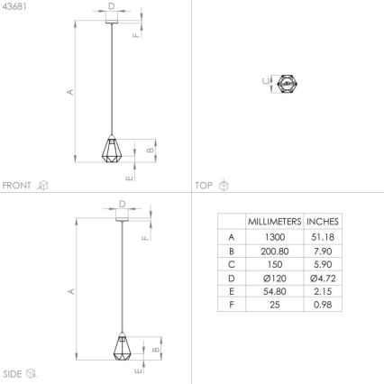 Eglo - Pendel 1xE27/60W/230V diam. 17,5 cm