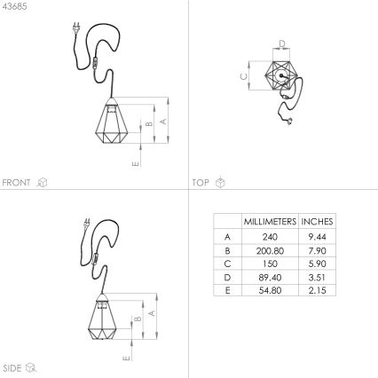Eglo - Lampa stołowa z gniazdem 1xE27/60W/230V