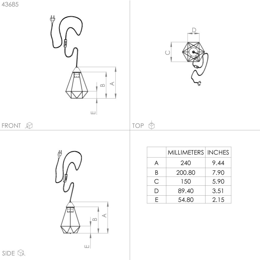 Eglo - Lampa stołowa z gniazdem 1xE27/60W/230V