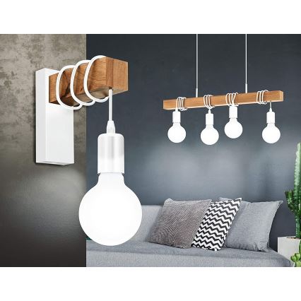 Eglo - Żyrandol na lince TOWNSHEND 4xE27/60W/230V - certyfikat FSC