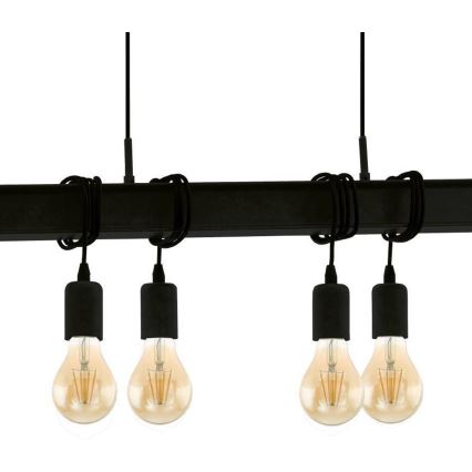 Eglo 43712 - Żyrandol na lince TOWNSHEND 6xE27/60W/230V czarny