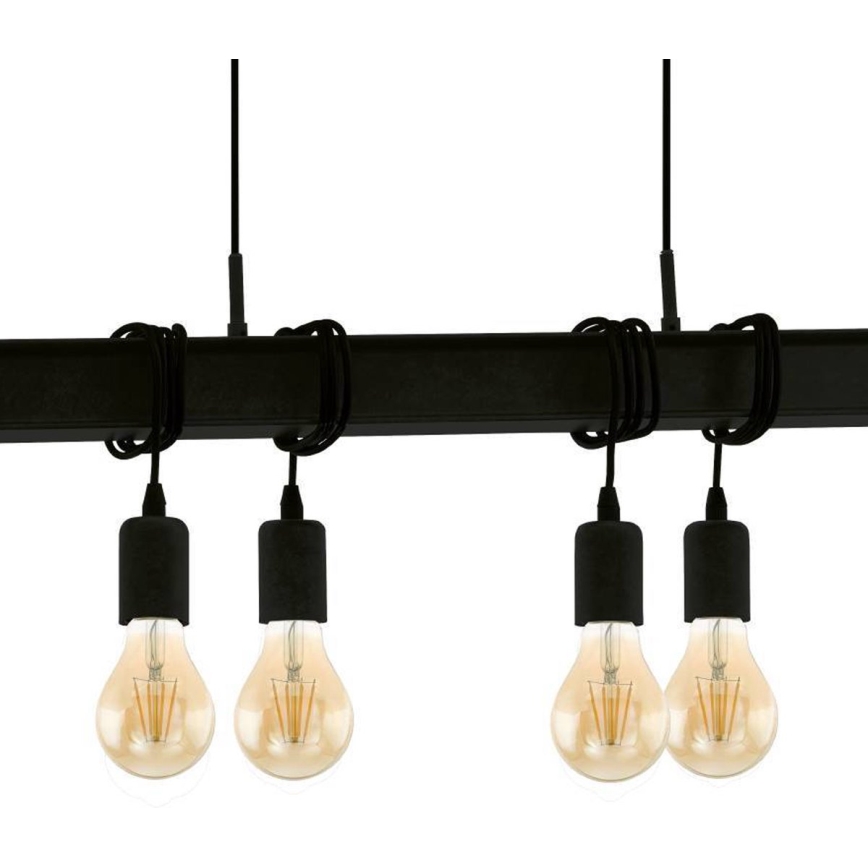 Eglo 43712 - Żyrandol na lince TOWNSHEND 6xE27/60W/230V czarny