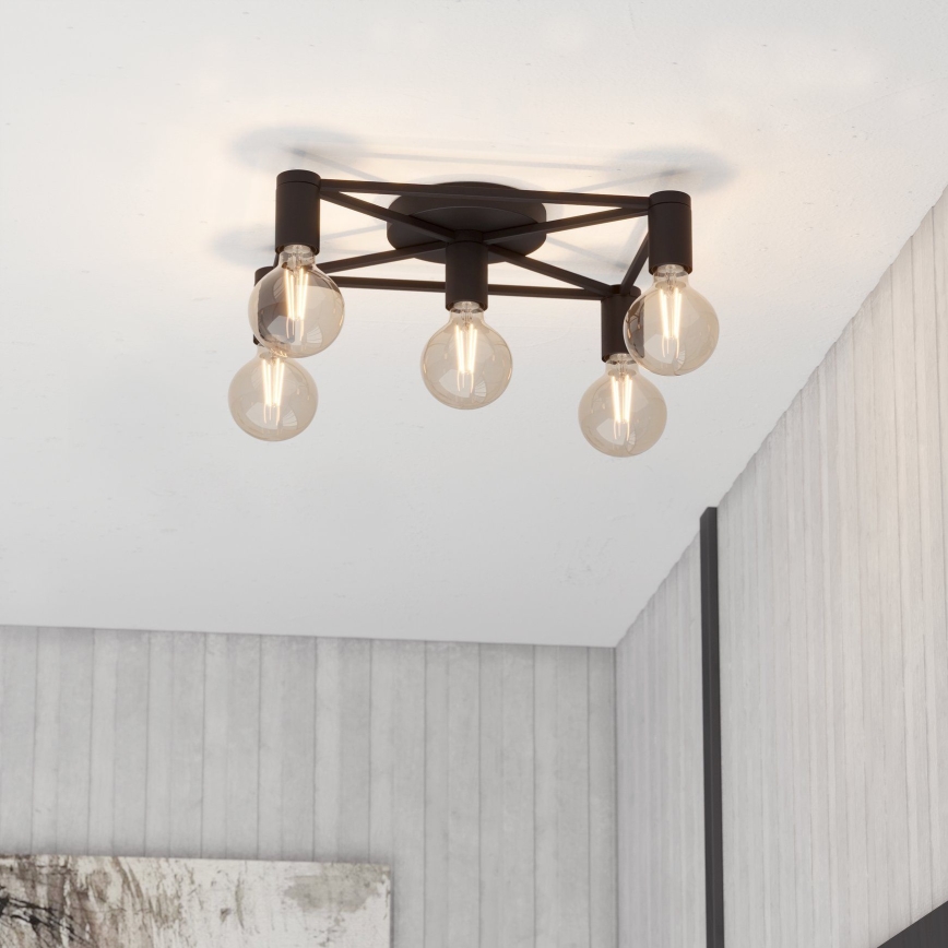 Eglo 43721 - Plafon SPEKE 5xE27/40W/230V czarny