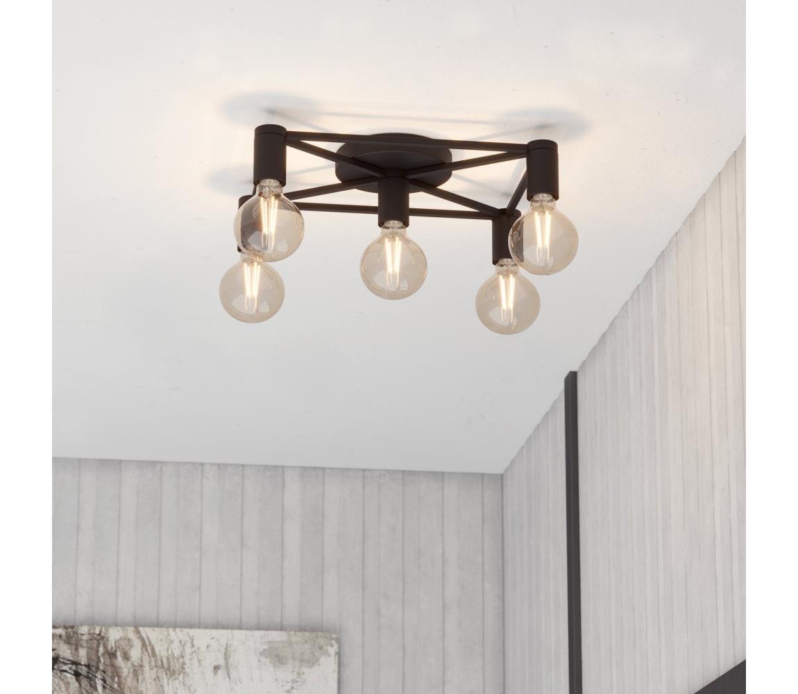 Eglo 43721 - Plafon SPEKE 5xE27/40W/230V czarny