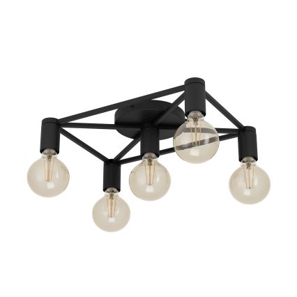Eglo 43721 - Plafon SPEKE 5xE27/40W/230V czarny