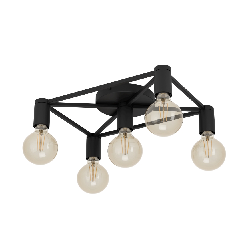 Eglo 43721 - Plafon SPEKE 5xE27/40W/230V czarny
