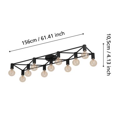 Eglo - Lampa sufitowa 11xE27/40W/230V czarne