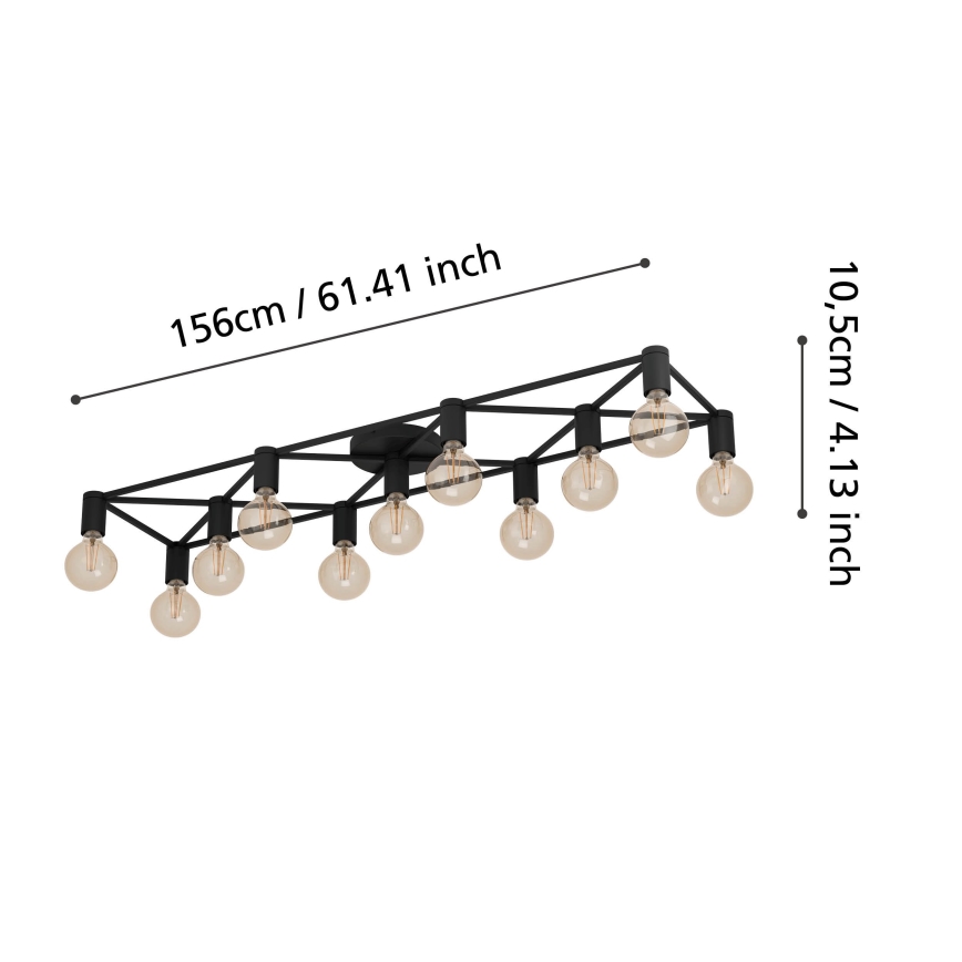 Eglo - Lampa sufitowa 11xE27/40W/230V czarne