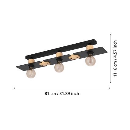 Eglo - Lampa sufitowa 3xE27/40W/230V