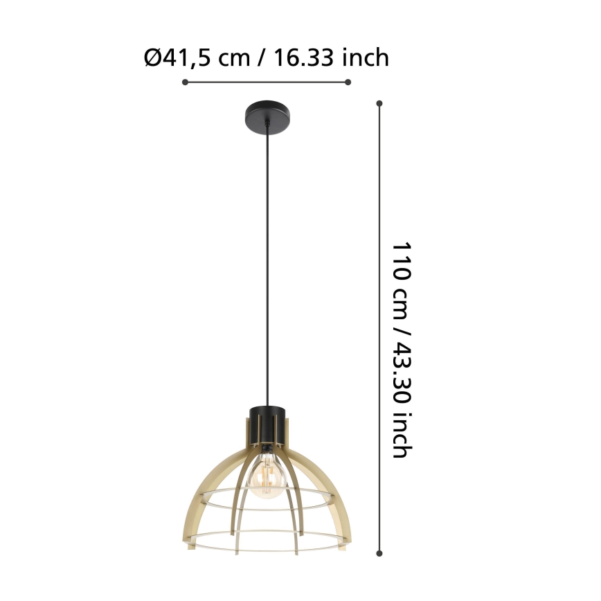 Eglo - Żyrandol na lince 1xE27/40W/230V złoty