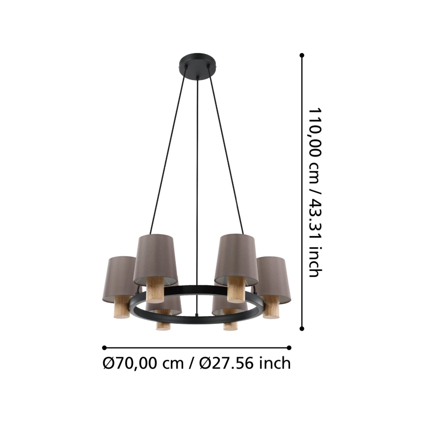 Eglo - Lampa wisząca na linkach 6xE27/40W/230V