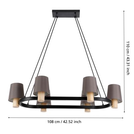 Eglo - Lampa wisząca na linkach 6xE27/40W/230V