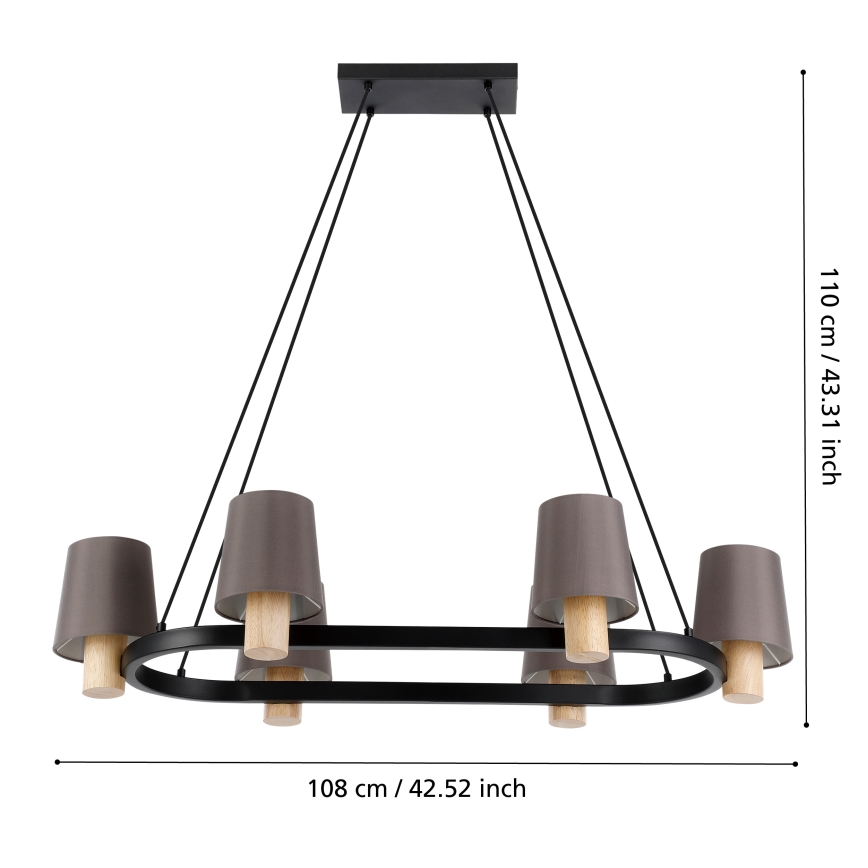 Eglo - Lampa wisząca na linkach 6xE27/40W/230V