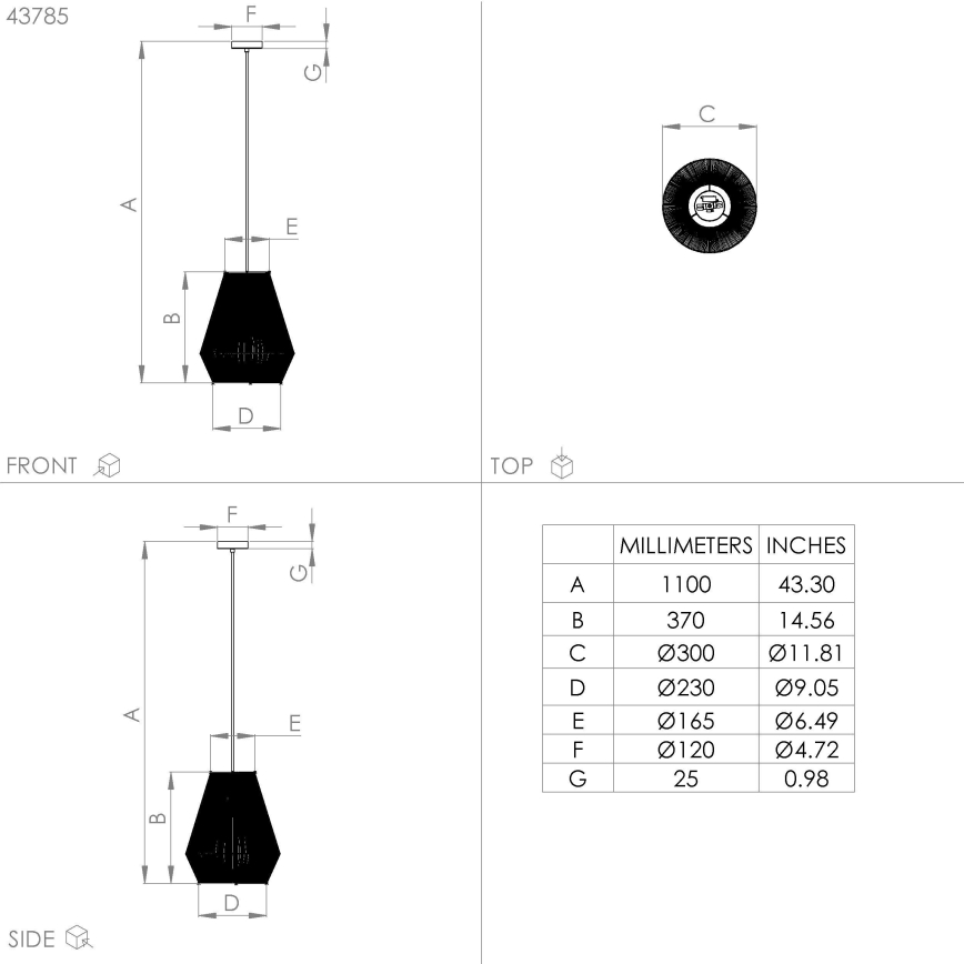 Eglo - Lampa wisząca na linkę 1xE27/40W/230V
