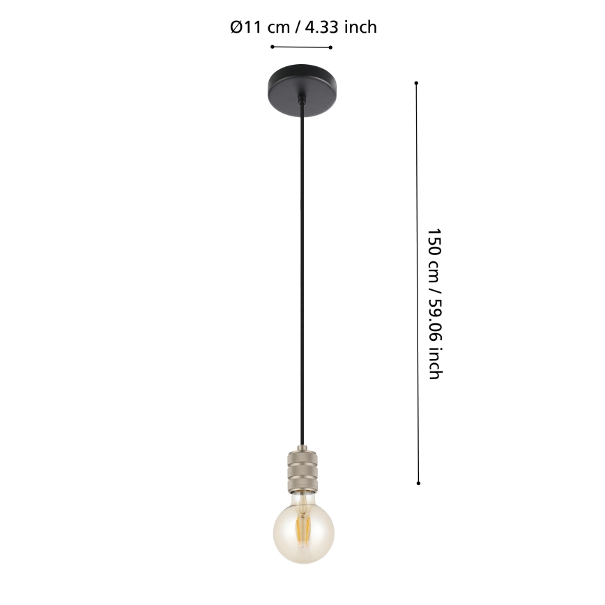 Eglo - Lampa wisząca na linkę 1xE27/40W/230V chrom