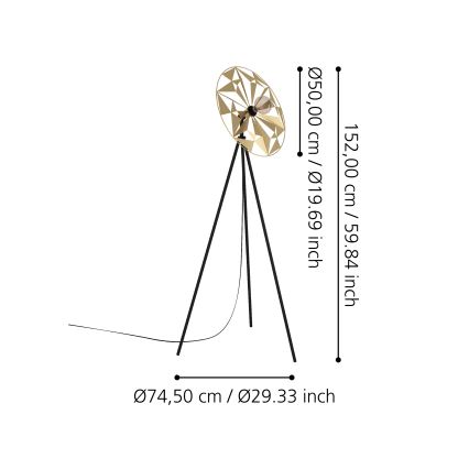 Eglo - Lampa stojąca 1xE27/40W/230V