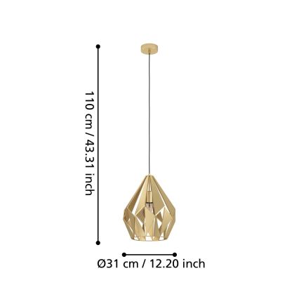 Eglo - Lampa wisząca na linkę 1xE27/60W/230V śr. 31 cm