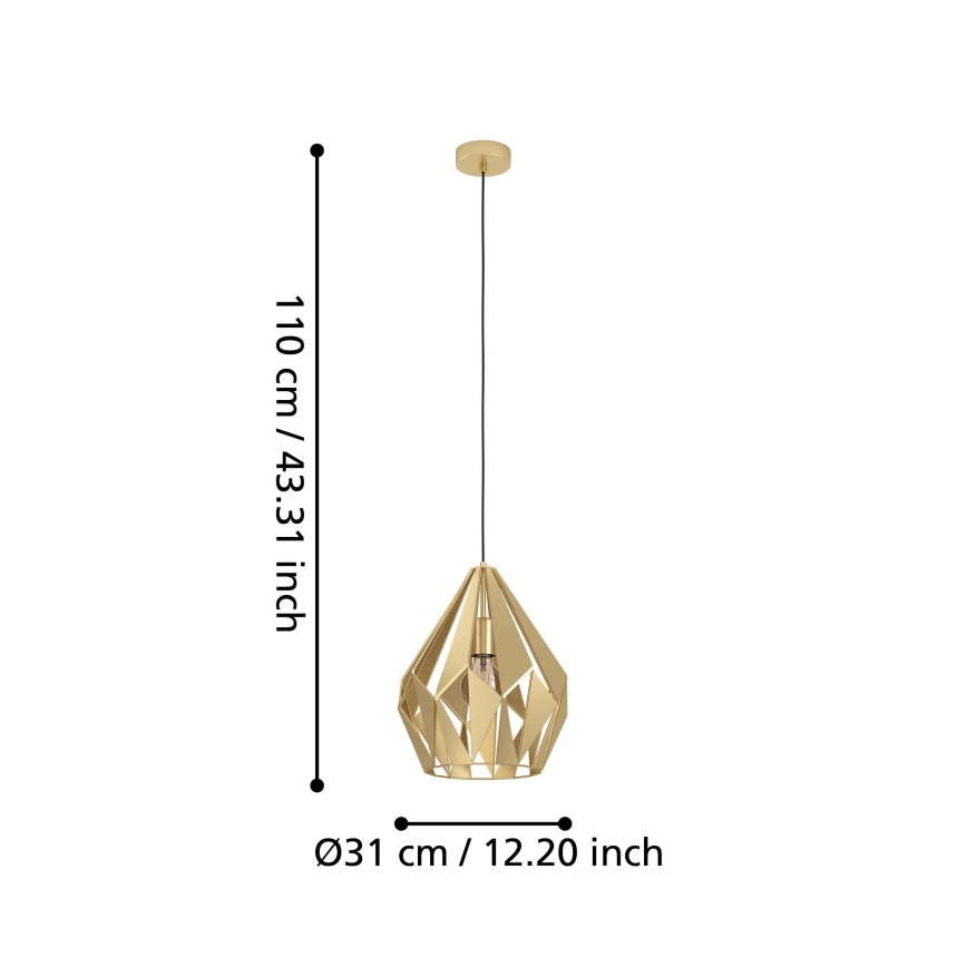 Eglo - Lampa wisząca na linkę 1xE27/60W/230V śr. 31 cm