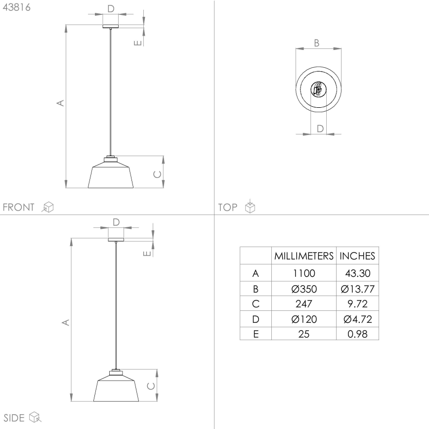 Eglo - Lampa wisząca na linkę 1xE27/40W/230V