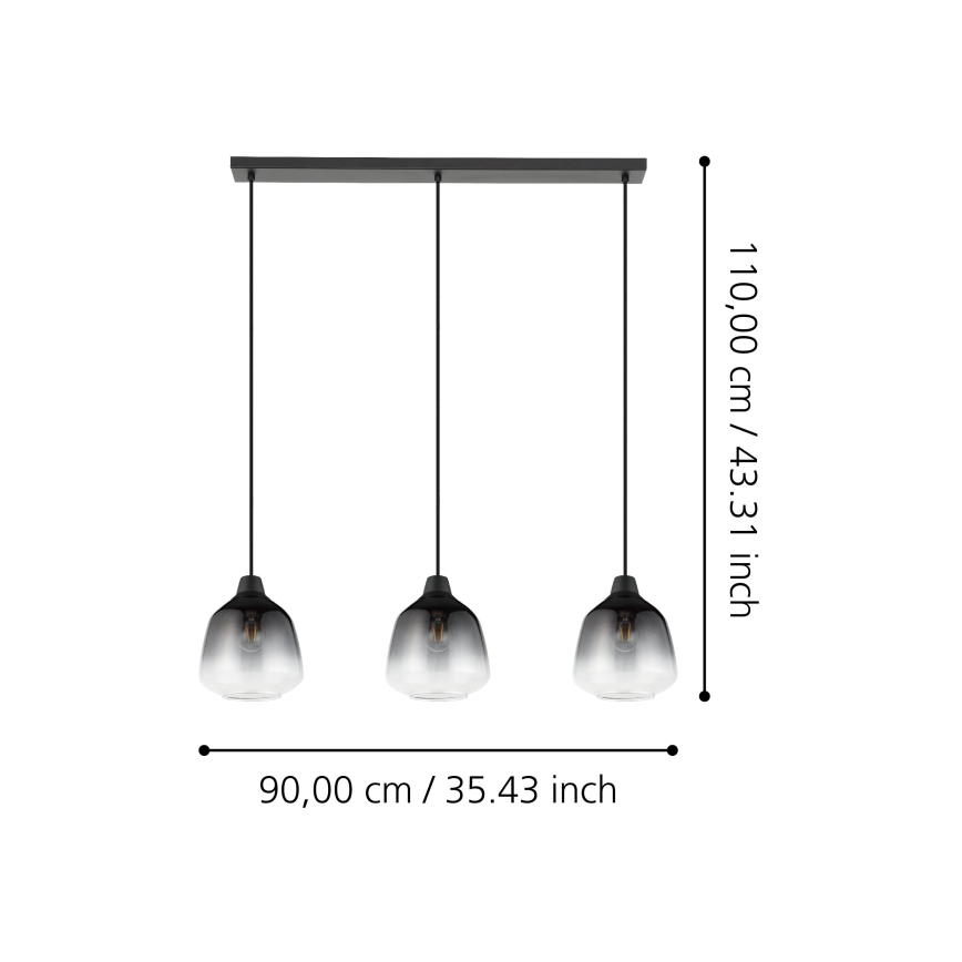 Eglo - Żyrandol na lince 3xE27/40W/230V