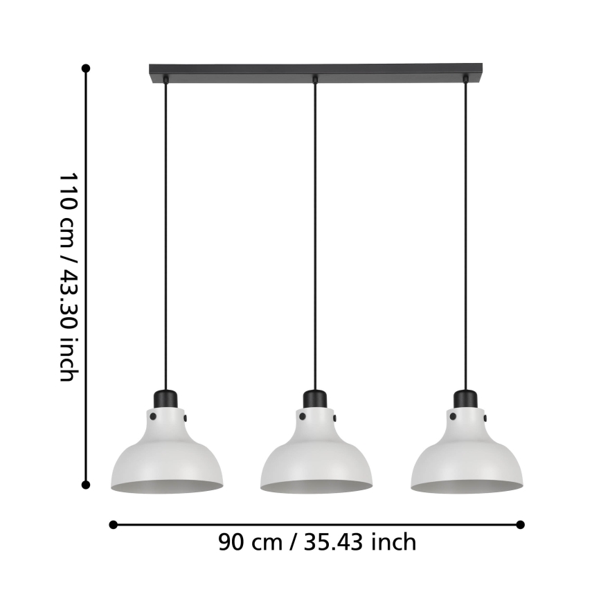 Eglo - Żyrandol na lince 3xE27/40W/230V