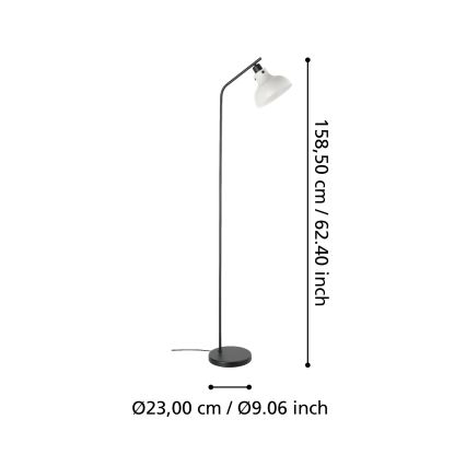 Eglo 43844 - Lampa stojąca MATLOCK 1xE27/40W/230V